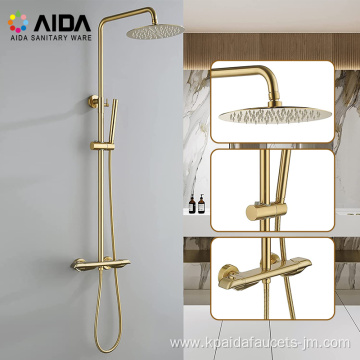 Handheld Round Brass Washroom Shower Head Set